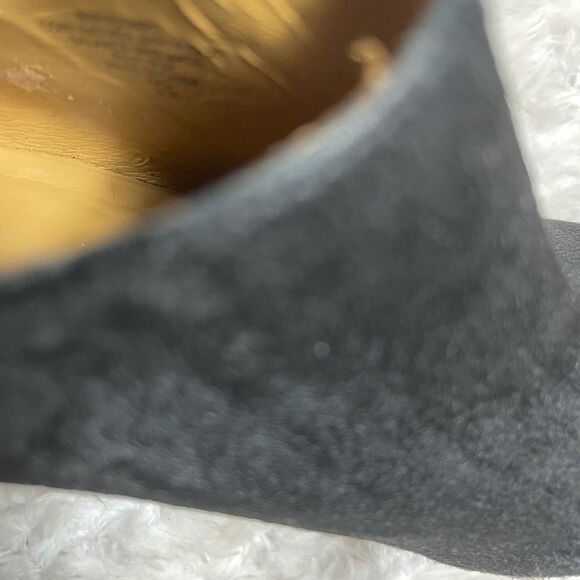 Nine West leather Calf hair black ankle platform heel boots side zipper size8M - Picture 8 of 11